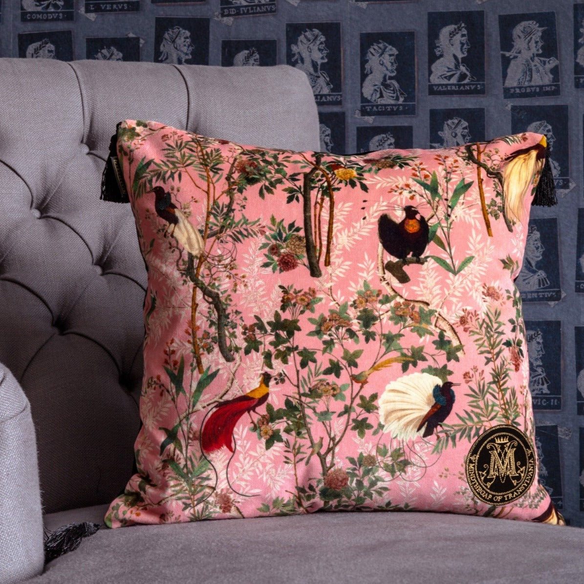 Blush deals velvet cushion