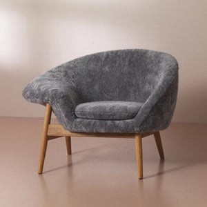 Fried Egg Lounge Chair Grey Sheepskin