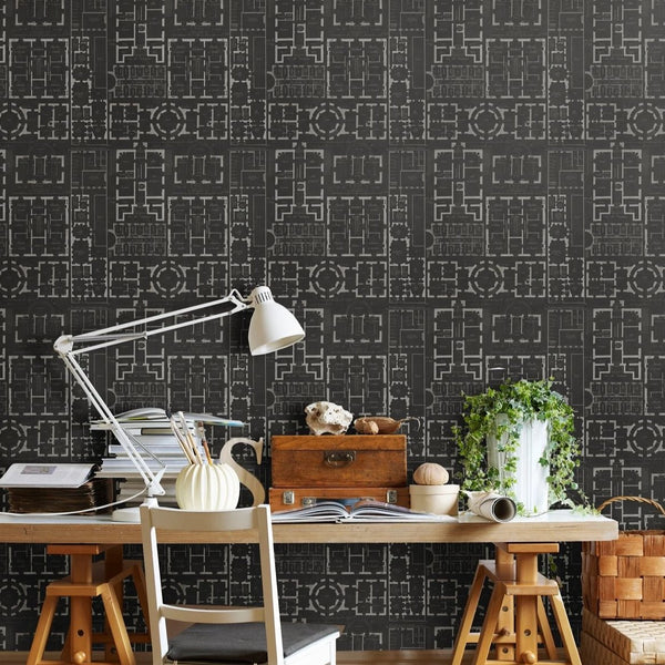 Chateau Anthracite Wallpaper