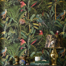 Load image into Gallery viewer, Parrots of Brazil Anthracite Wallpaper