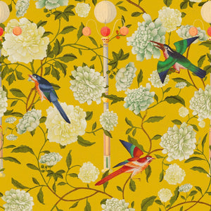 The Garden of Immortality Mustard Wallpaper