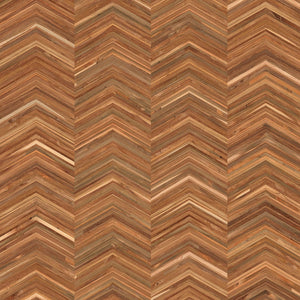 Chevron Teak Timber Wallpaper