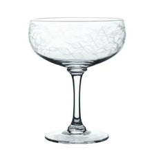 Load image into Gallery viewer, Set of 4 Etched Fern Crystal Cocktail Glasses