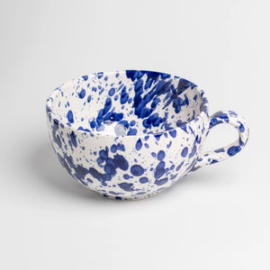 Splatter Ceramic Breakfast Mug | Blue