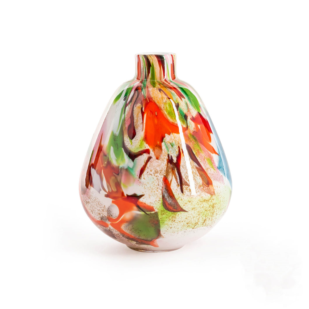 Handblown Pear Shaped Glass Vase