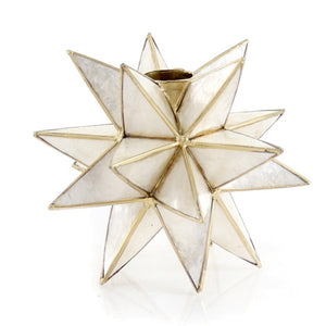 Faceted Glass Star Candle Holder