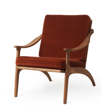Load image into Gallery viewer, Lean Back Chair Teak | Brick Red Velvet