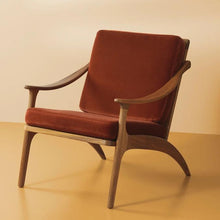 Load image into Gallery viewer, Lean Back Chair Teak | Brick Red Velvet
