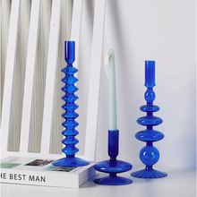 Load image into Gallery viewer, Art Deco Candlestick | Cobalt