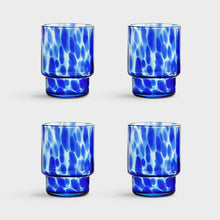Load image into Gallery viewer, Set of 4 Glass Tumblers | Tortoise Blue
