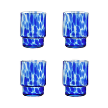 Load image into Gallery viewer, Set of 4 Glass Tumblers | Tortoise Blue