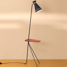 Load image into Gallery viewer, Cone Floor Lamp with Table Black