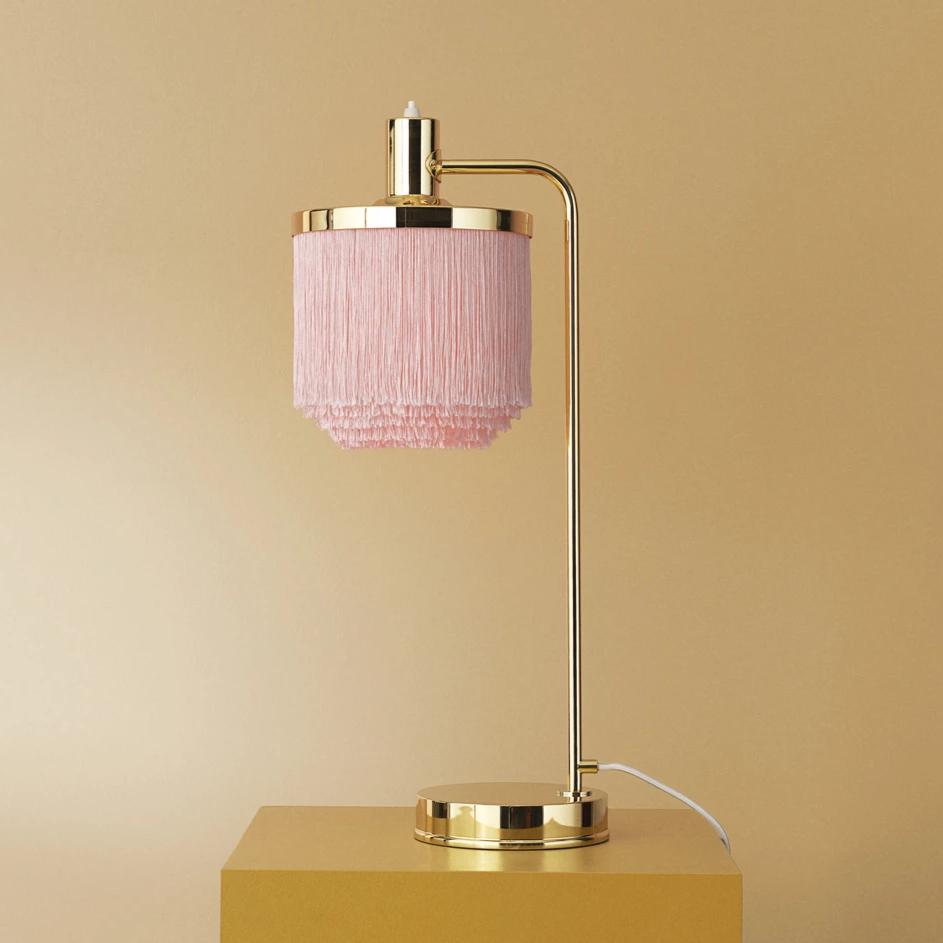 Fringe Table Lamp Pale Pink