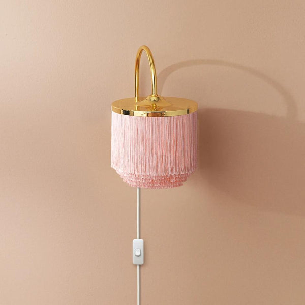 Fringe Wall Lamp Pale Pink