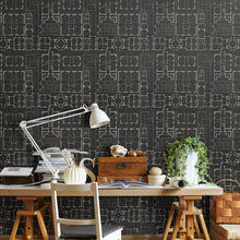 Load image into Gallery viewer, Chateau Anthracite Wallpaper