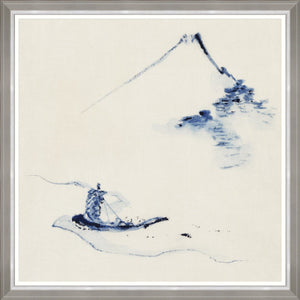 Framed Artwork | A Person in a Small Boat by Hokusai