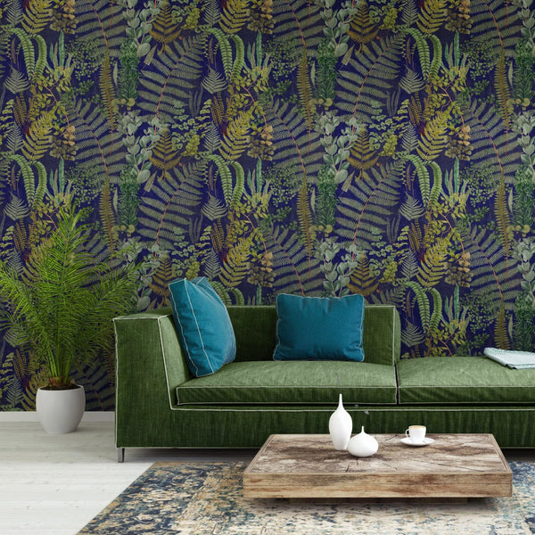 Green Sanctuary Anthracite Wallpaper