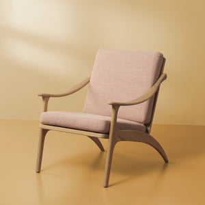 Lean Back Chair White Oiled Oak | Pale Rose