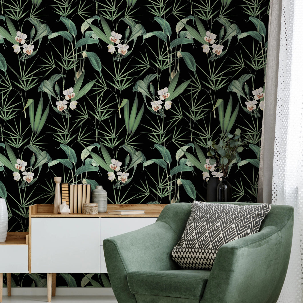 Palm Springs Anthracite Wallpaper