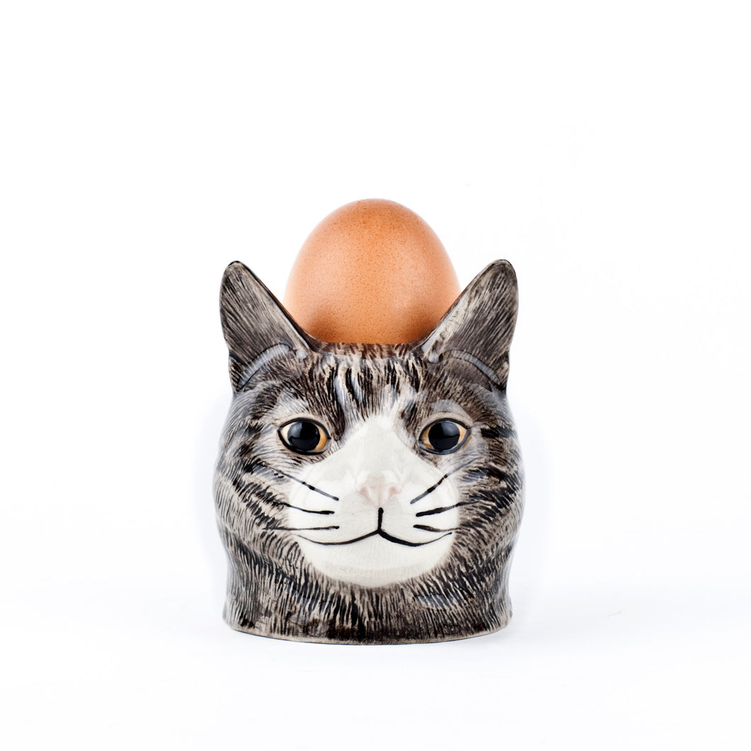 Grey Cat Face Egg Cup