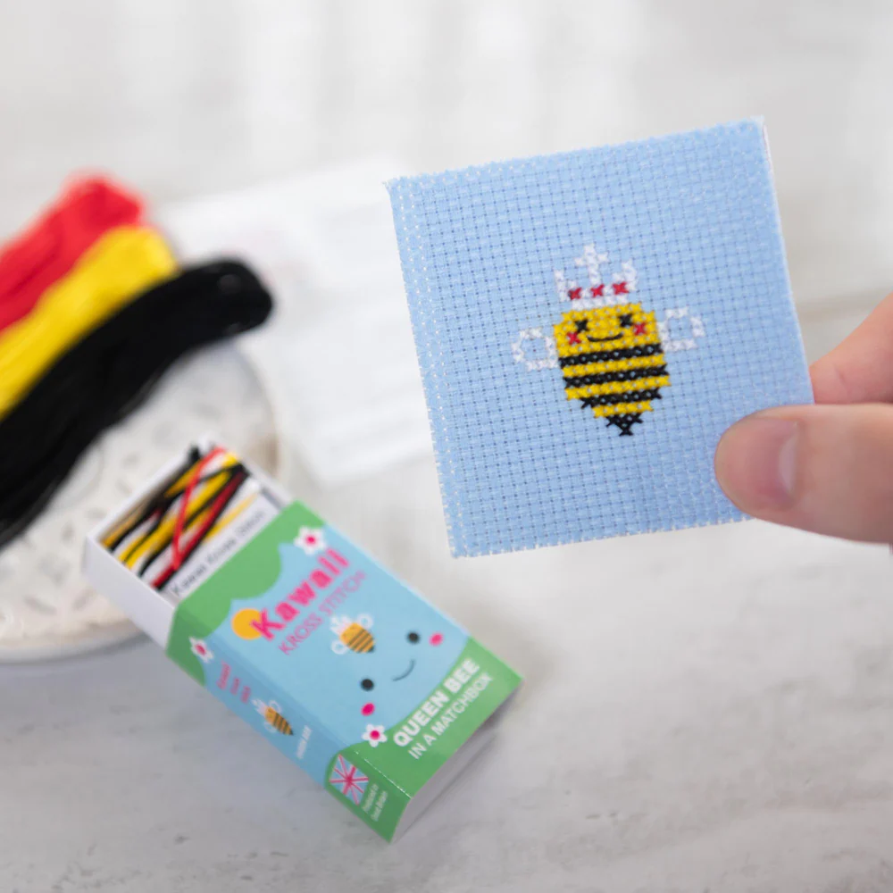 Matchbox Miniature Keepsake | Queen Bee Mini Cross Stitch Kit
