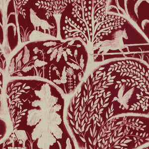 Enchanted Woodland Red Wallpaper