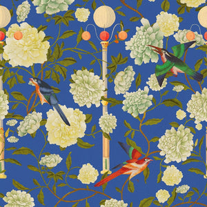 The Garden of Immortality Lapis Blue Wallpaper