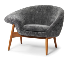 Fried Egg Lounge Chair Grey Sheepskin